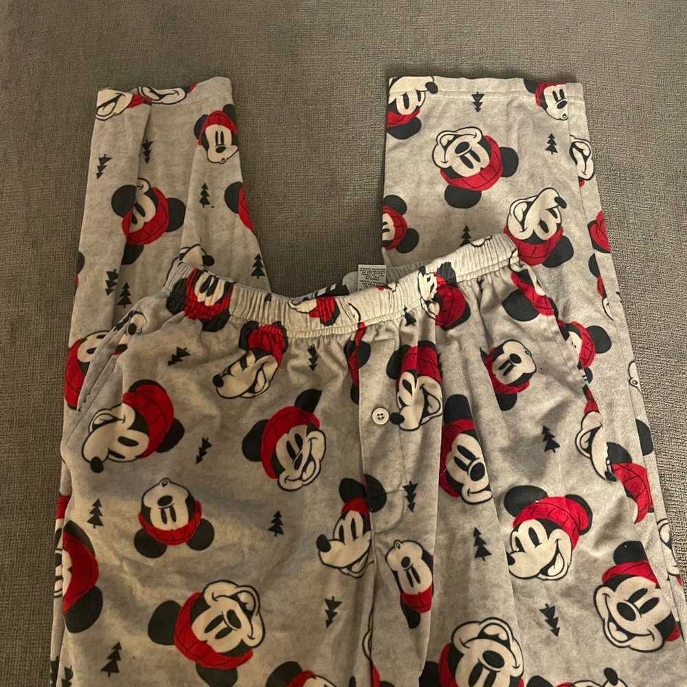 Disney Mickey Mouse Cream and Red Pajama Pants